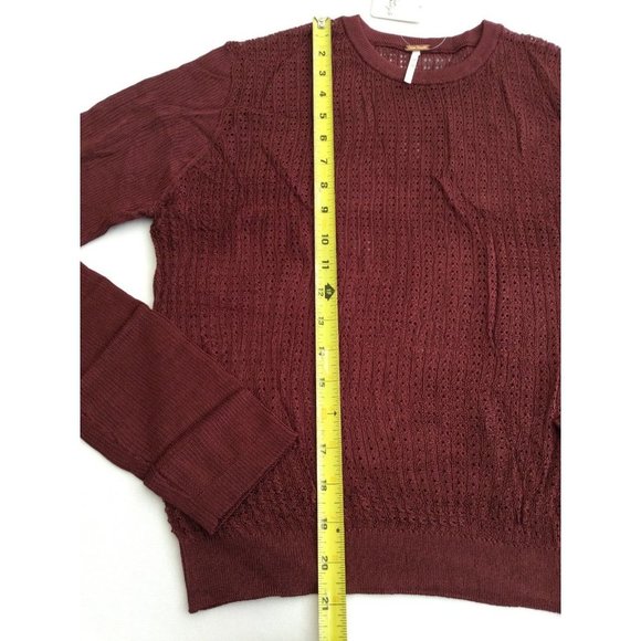 Free People H2o Crew Pullover Sweater $98 Size Large Red Summer Light Layer Top - Picture 5 of 8